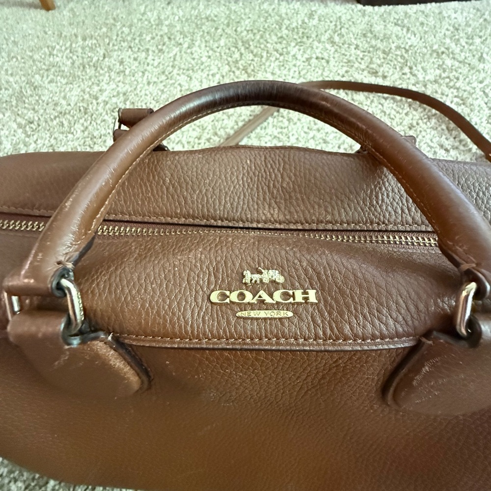 Coach Brown Leather Satchel with Gold Hardware